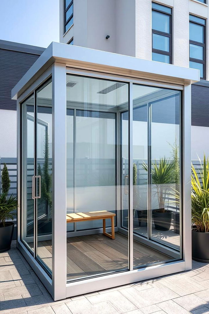 Contemporary Aluminum Framed Design - 22 Hot Tub Enclosure Ideas
