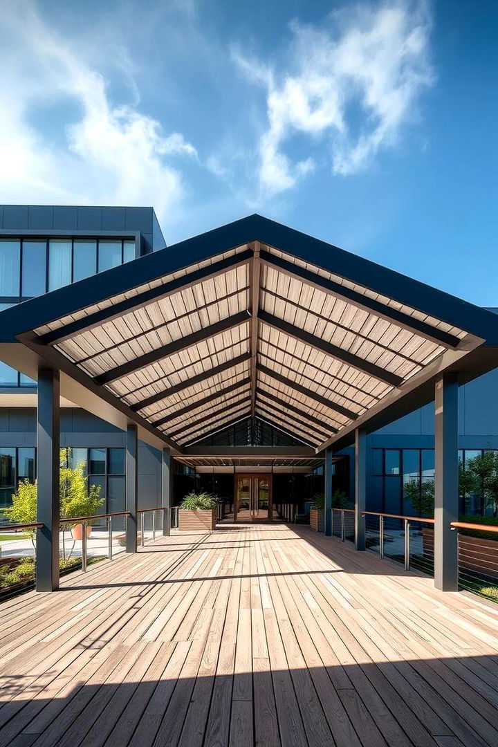 Contemporary Architectural Canopy - 22 Covered Deck Ideas