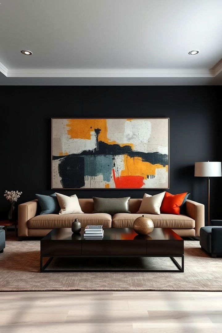 Contemporary Art Focal Points - 22 Moody Living Room Ideas