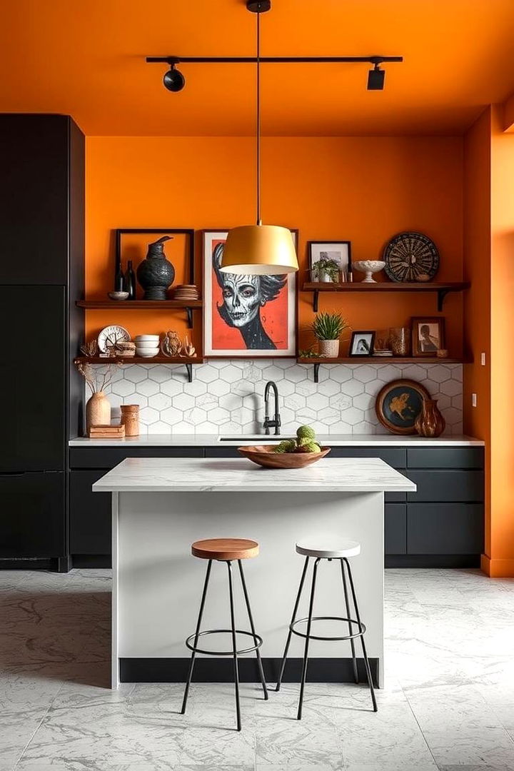 Contemporary Art Lovers Kitchen - 22 Dark Kitchen Ideas