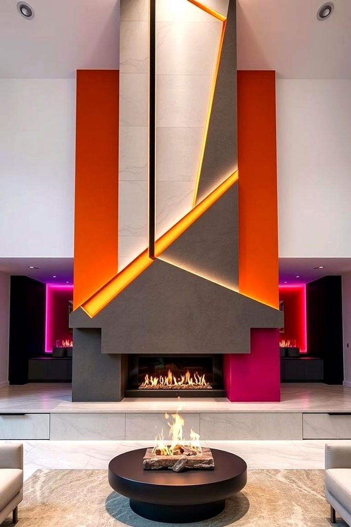 Contemporary Artistic Focus - 22 Two-story Fireplace Ideas