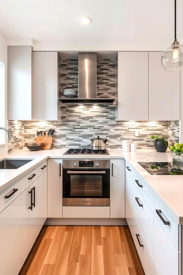 Contemporary Backsplash - 22 l shaped kitchen ideas