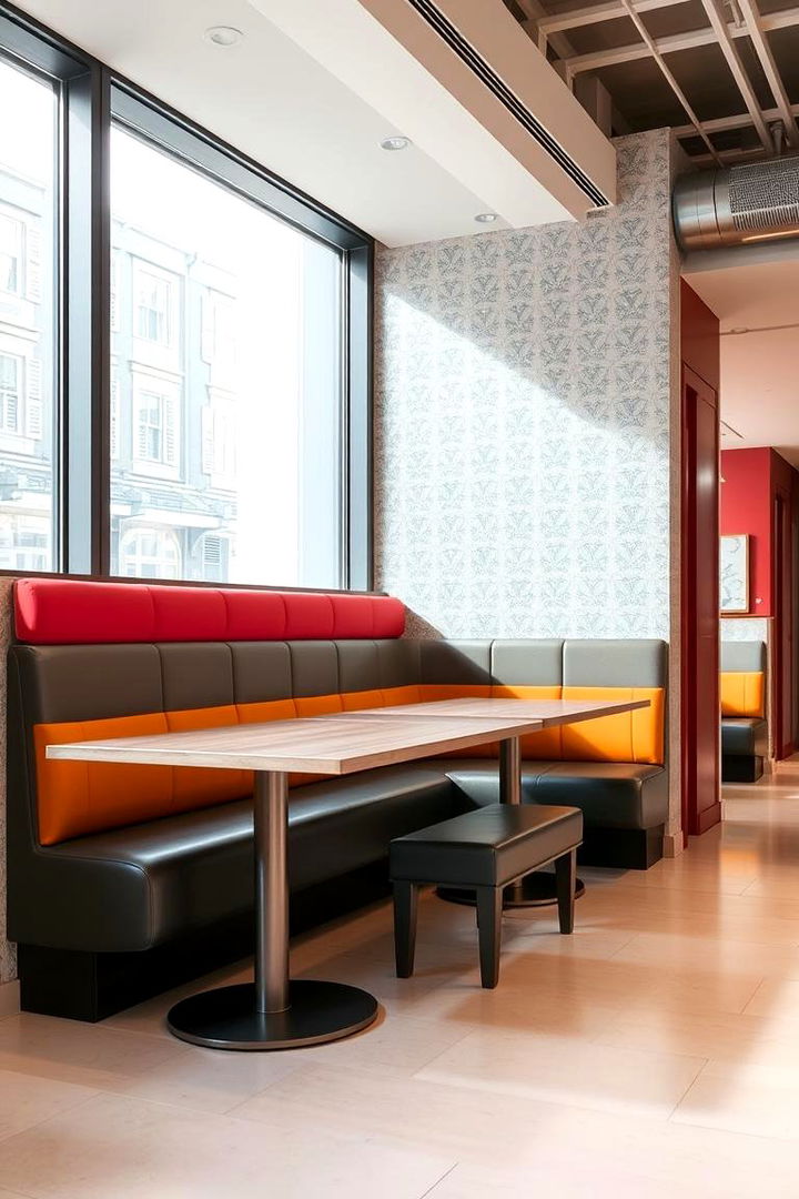 Contemporary Banquette with Sleek Lines - 22 Banquette Seating Ideas