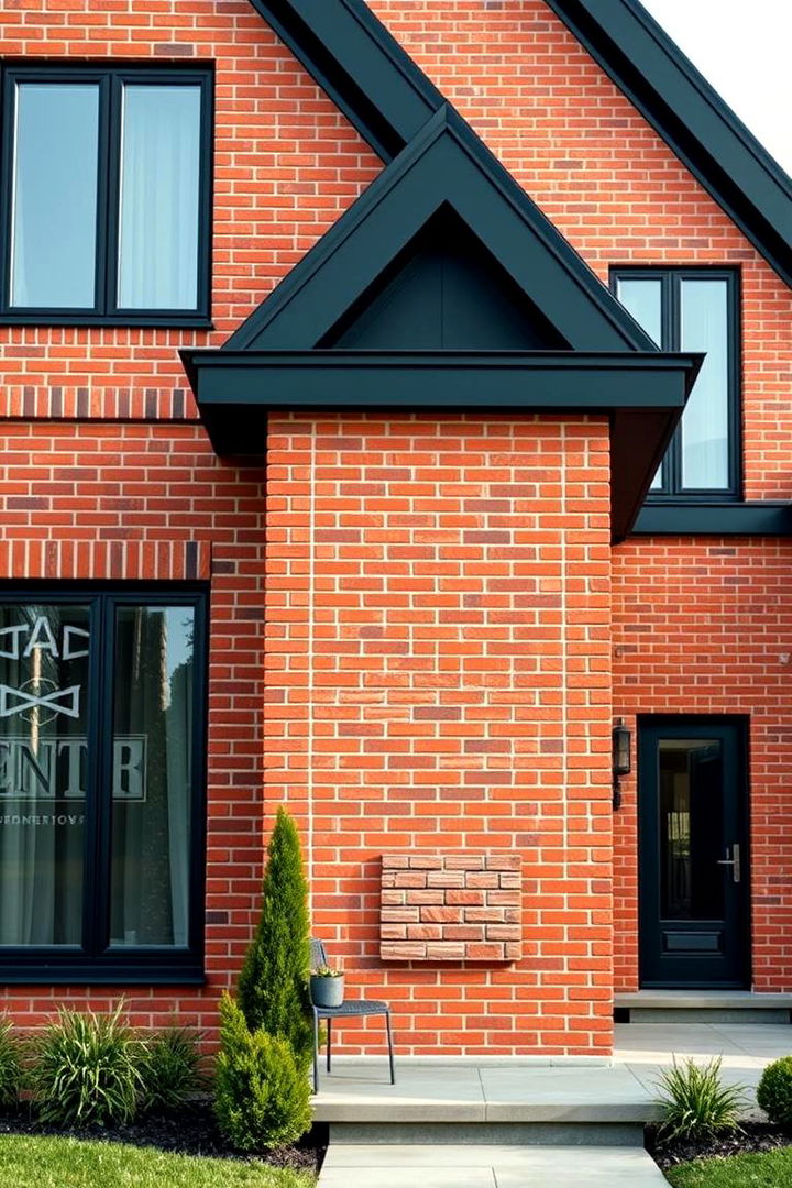 Contemporary Black Metallic Highlights - 22 Red Brick House with Black Trim Design Ideas