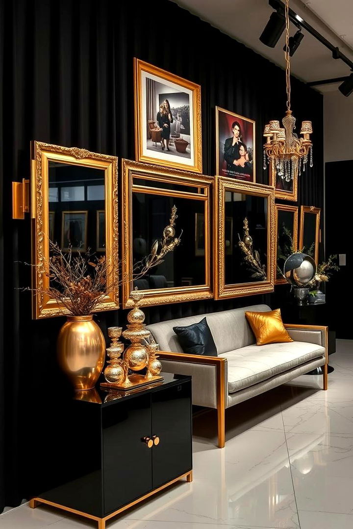 Contemporary Black and Gold Combination - 22 Black-Themed Wedding Ideas