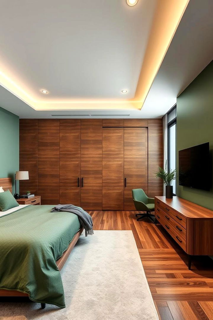 Contemporary Blend Melding Modernity with Nature - 22 Green and Brown Bedroom Ideas