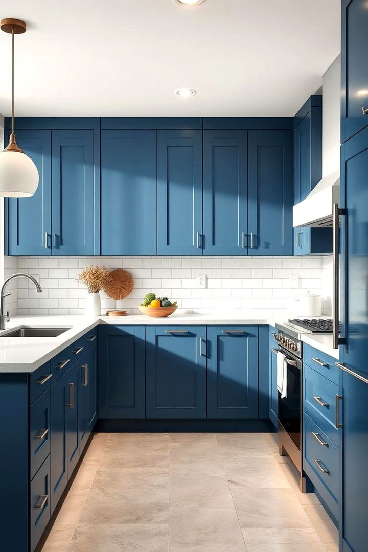 Contemporary Blue Finishes - 22 Blue and White Kitchen Ideas