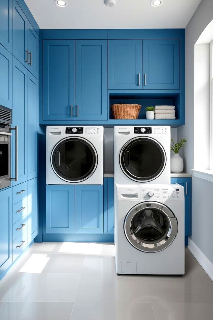 Contemporary Blue Fusion - 22 Blue Laundry Room Ideas