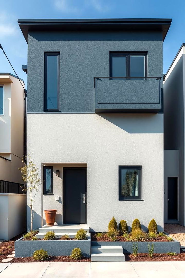 Contemporary Blue Grey Blend - 22 blue exterior house paint ideas