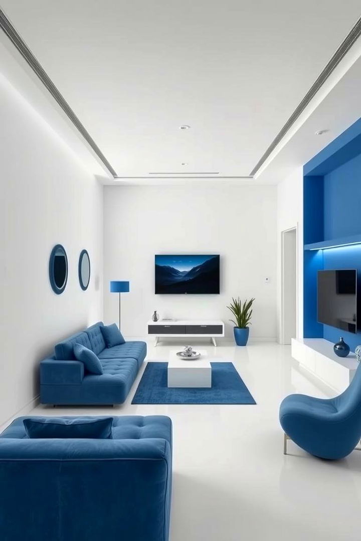 Contemporary Blue Minimalism - 22 Blue Living Room Ideas