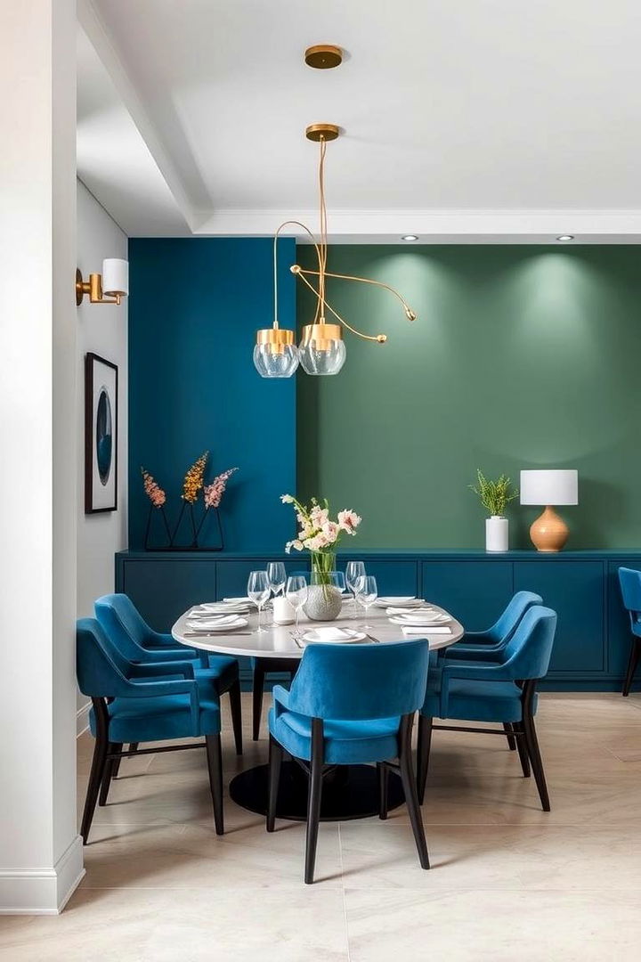 Contemporary Blue Mix - 22 Blue Dining Room Ideas