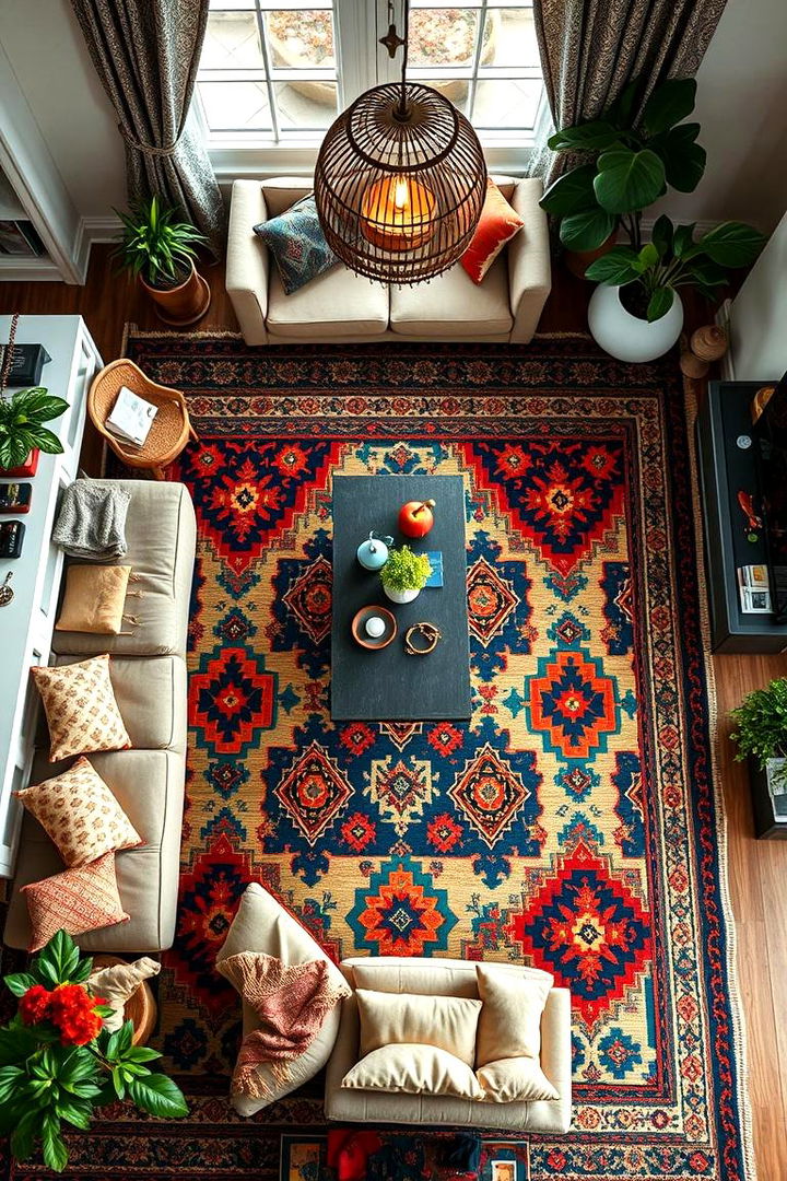 Contemporary Bohemian Carpet Flair - 22 Living Room Carpet Ideas
