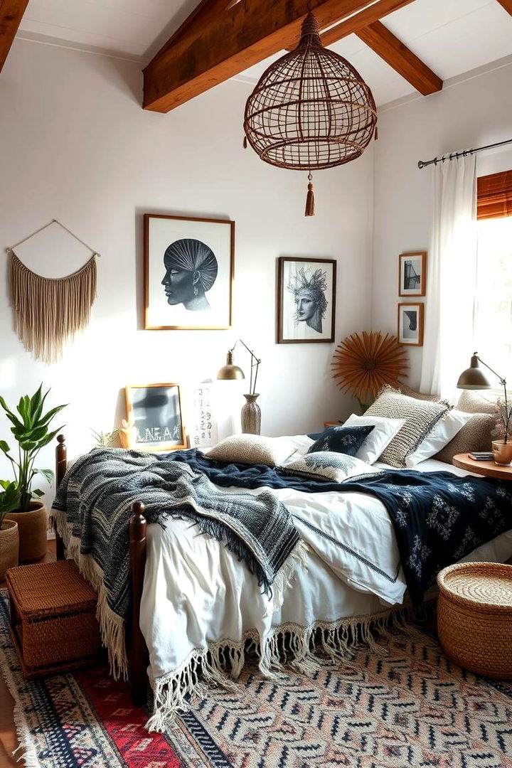 Contemporary Boho Touch - 22 Black and White Bedroom Ideas