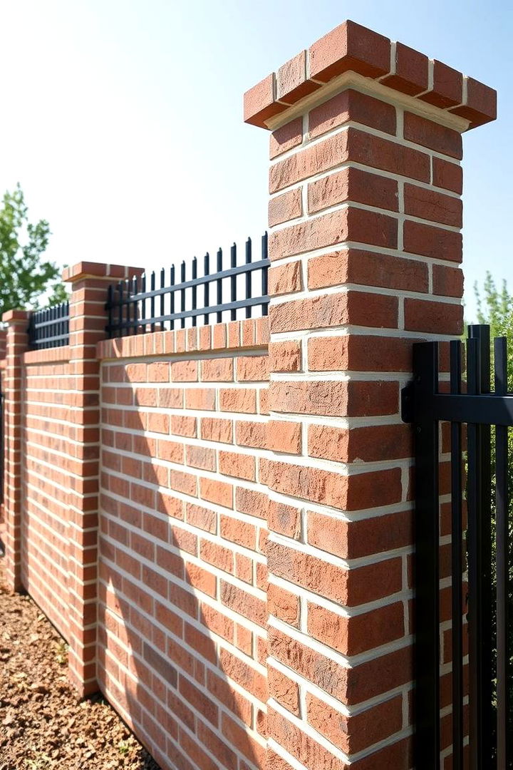 Contemporary Brick Fence Look - 22 Front Yard Brick Fence Ideas