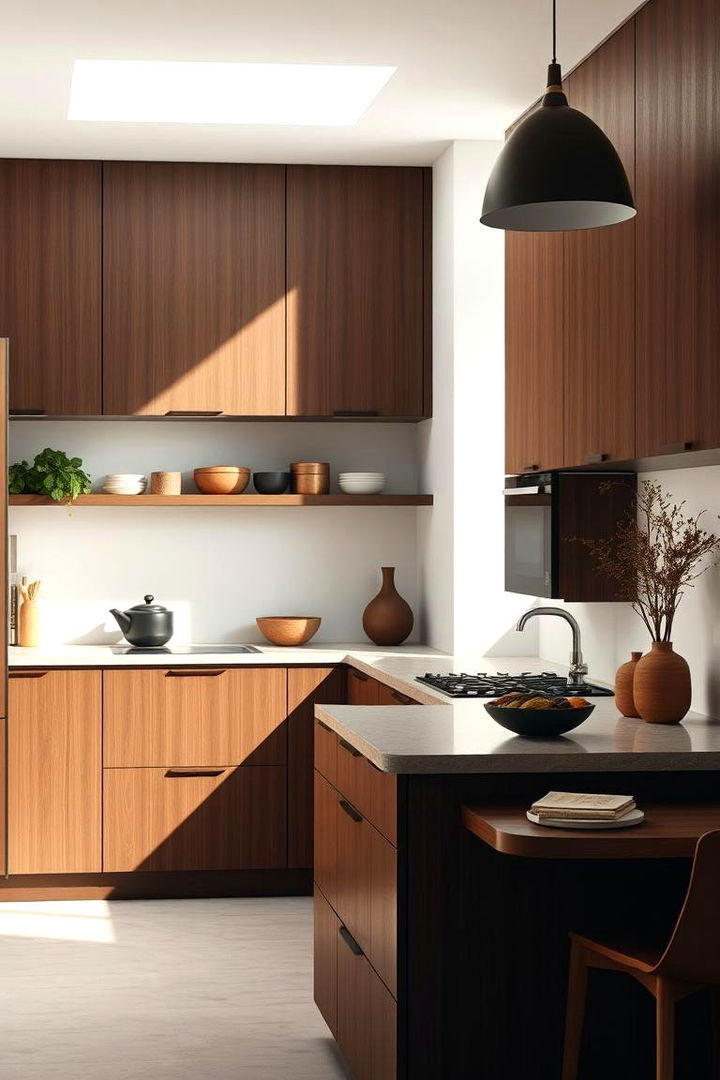 Contemporary Brown Minimalism - 22 Brown Kitchen Ideas