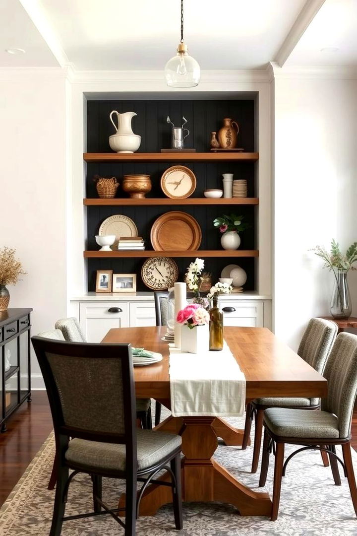 Contemporary Built In Displays - 22 Modern Farmhouse Dining Room Ideas