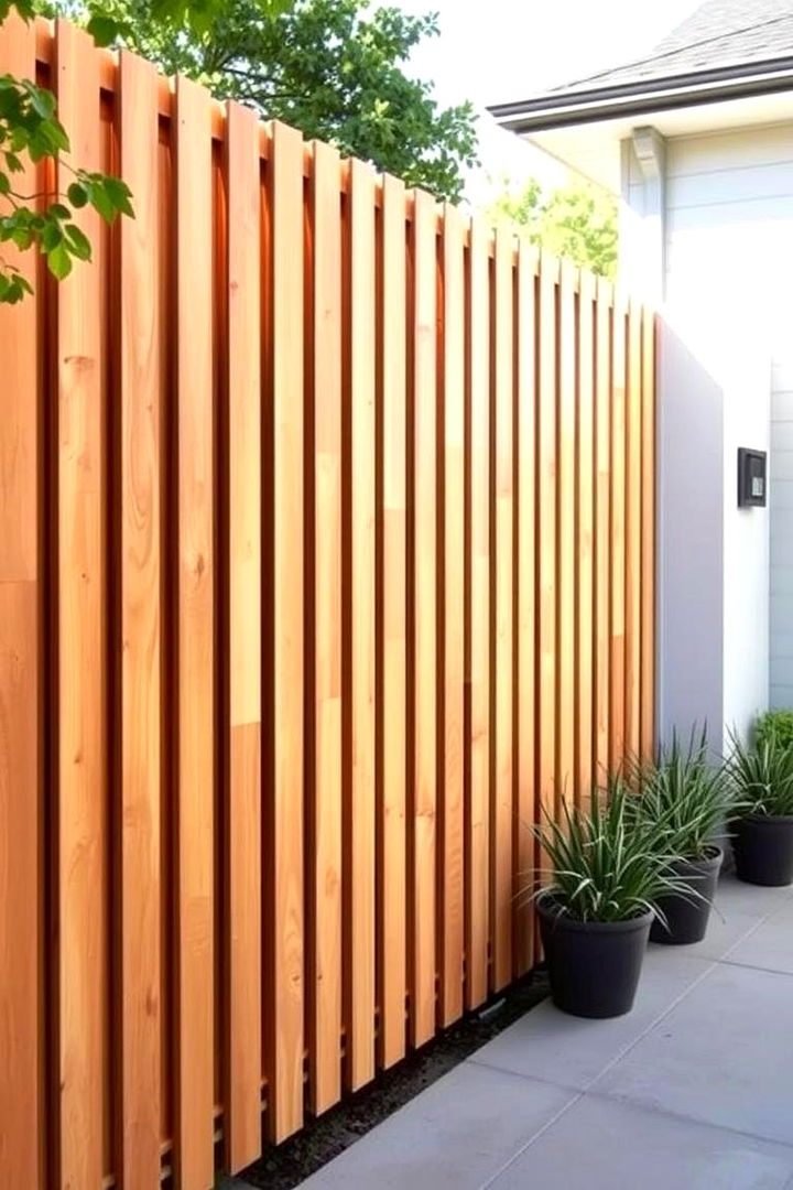 Contemporary Cedar Slat Fence - 22 Cedar Fence Ideas