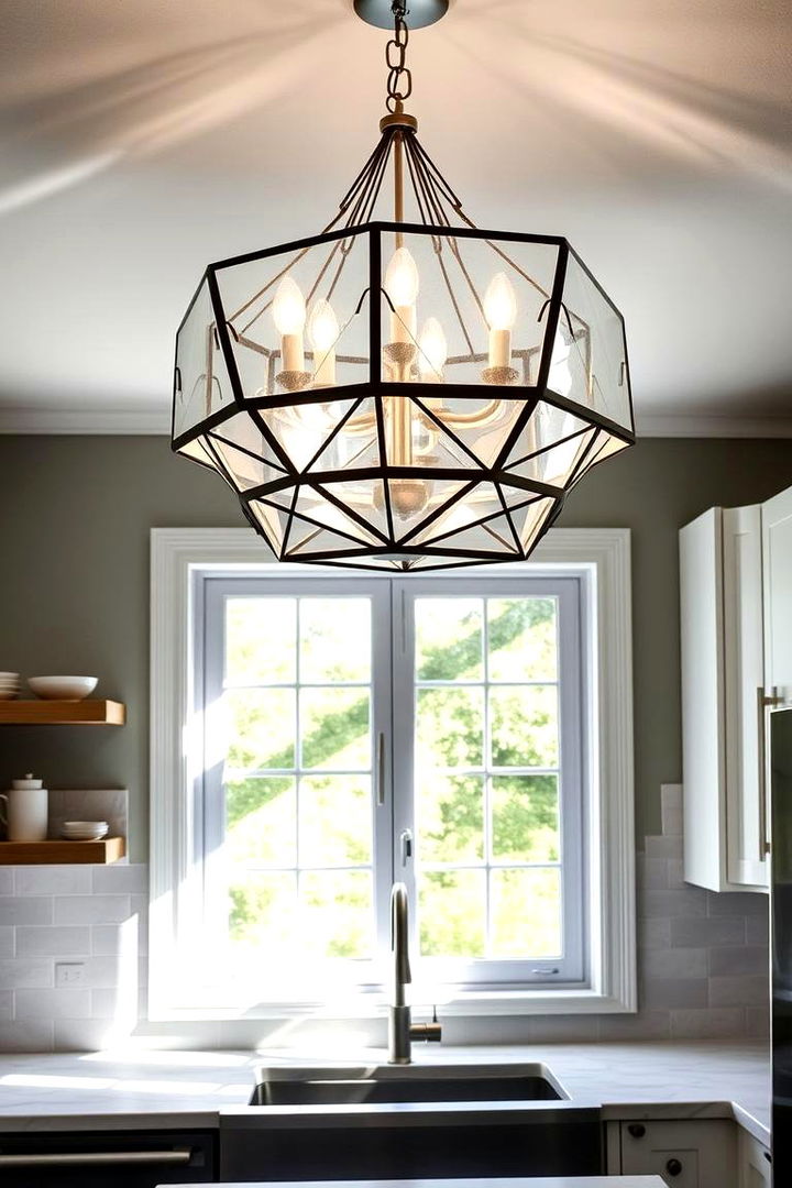 Contemporary Chandelier for Dramatic Flair - 22 Kitchen Sink Lighting Ideas