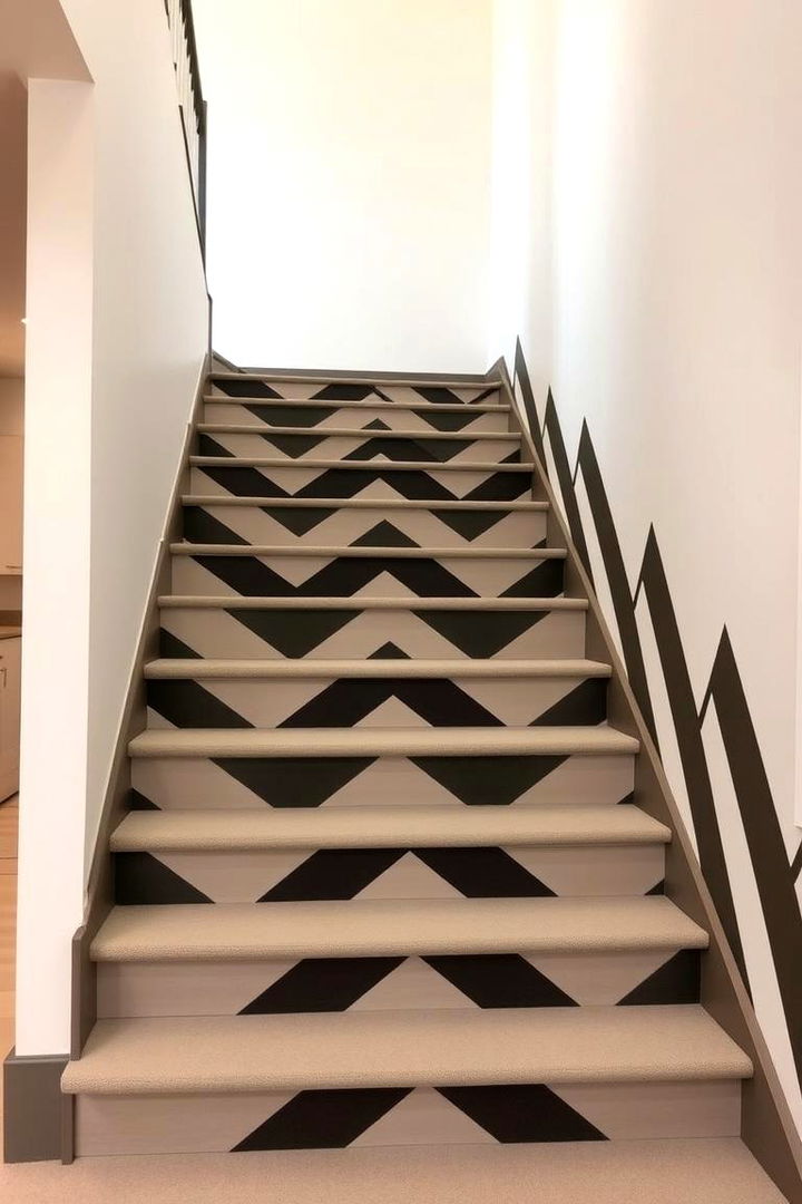 Contemporary Chevron Design - 22 Painted Stair Ideas