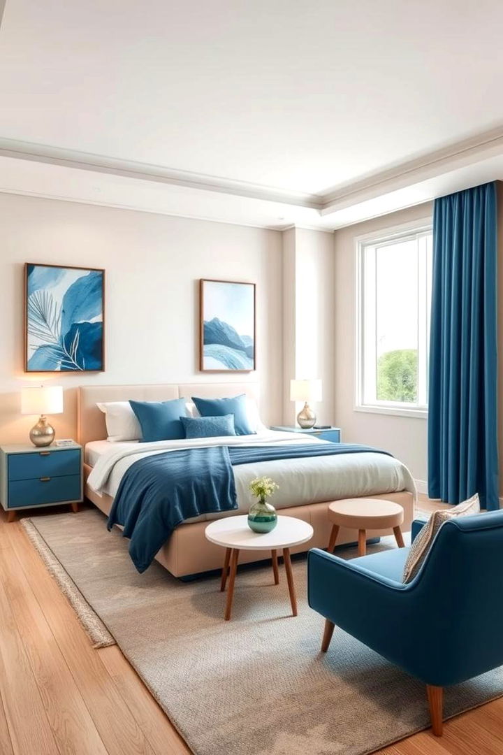 Contemporary Chic Ambiance - 22 blue and beige bedroom ideas