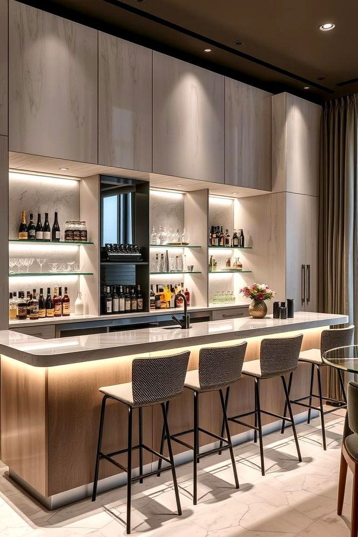 Contemporary Chic Bar - 22 Kitchen Bar Ideas