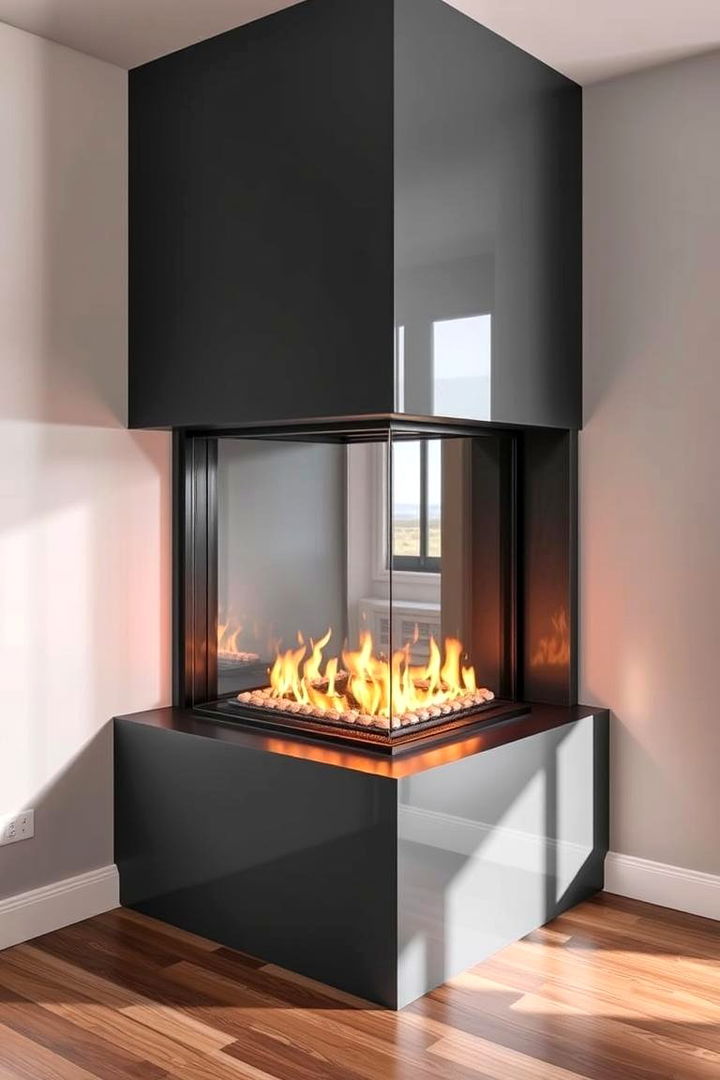 Contemporary Chic Corner Gas Fireplace - 22 Corner Gas Fireplace Ideas