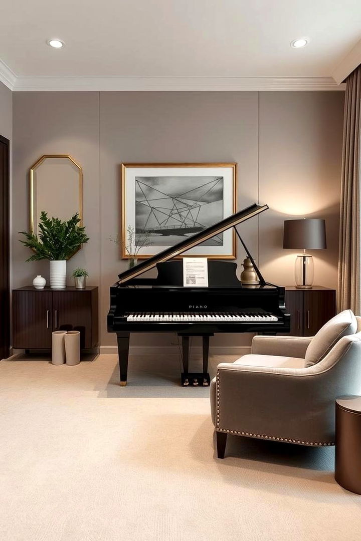 Contemporary Chic Piano Room - 22 Piano Room Ideas