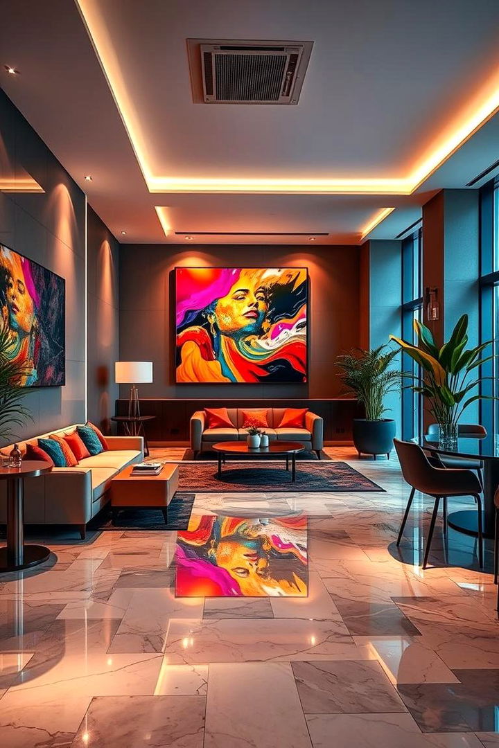 Contemporary Chic Vibe - 22 Marble Floor Living Room Ideas