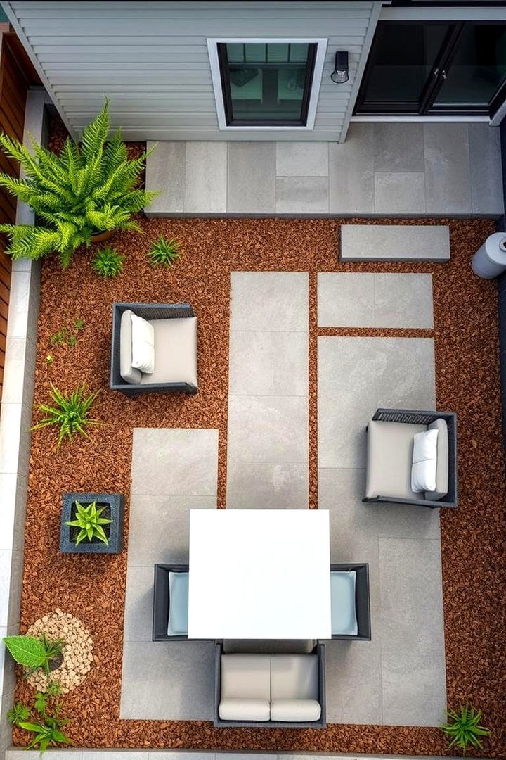 Contemporary Clean Look - 22 mulch patio ideas