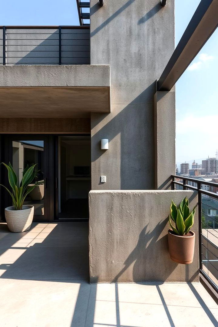 Contemporary Concrete Finish - 22 Balcony Tiles Ideas