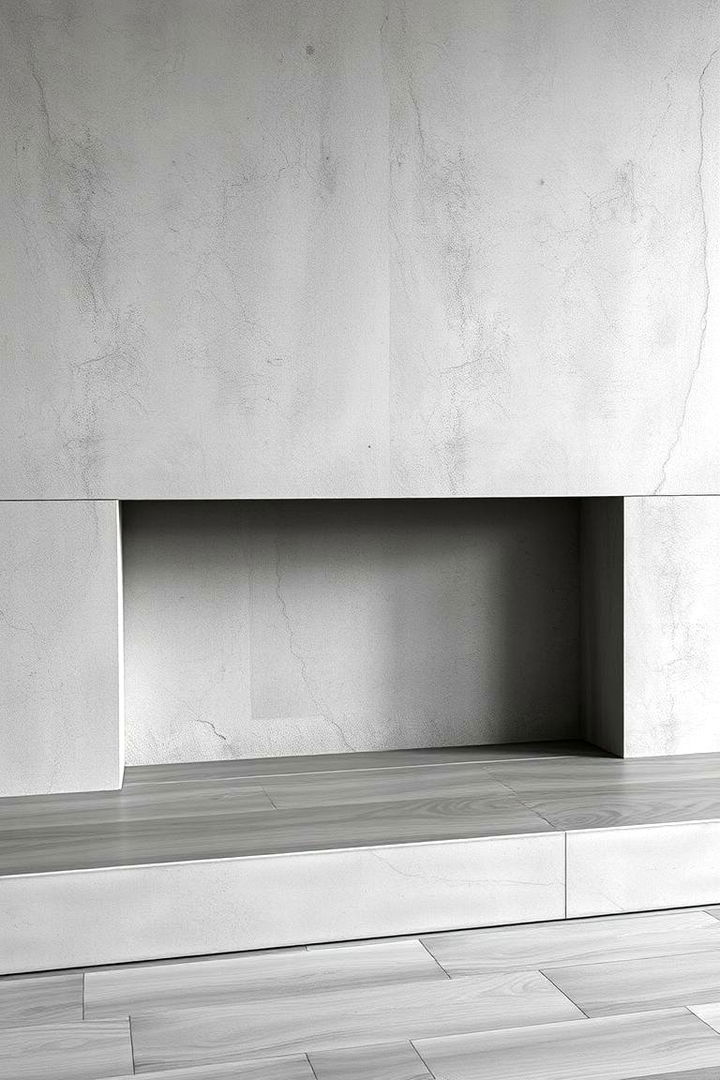 Contemporary Concrete Hearth Design - 22 Fireplace Hearth Ideas