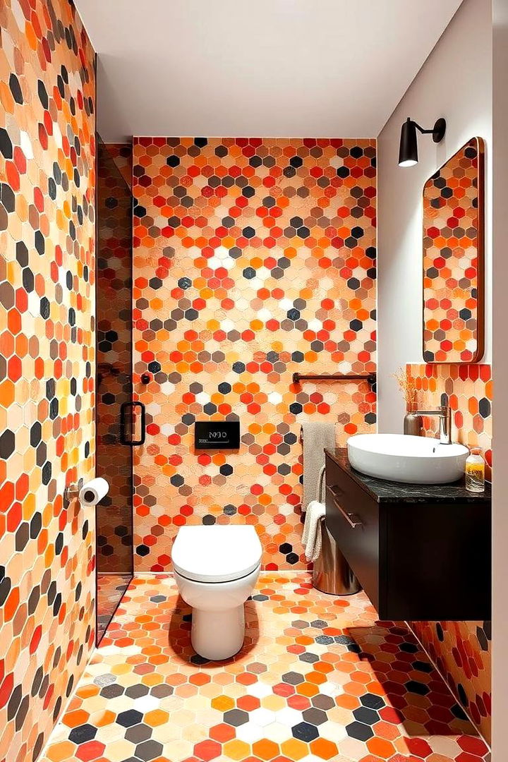 Contemporary Contrast - 22 Penny Tile Bathroom Floor Ideas