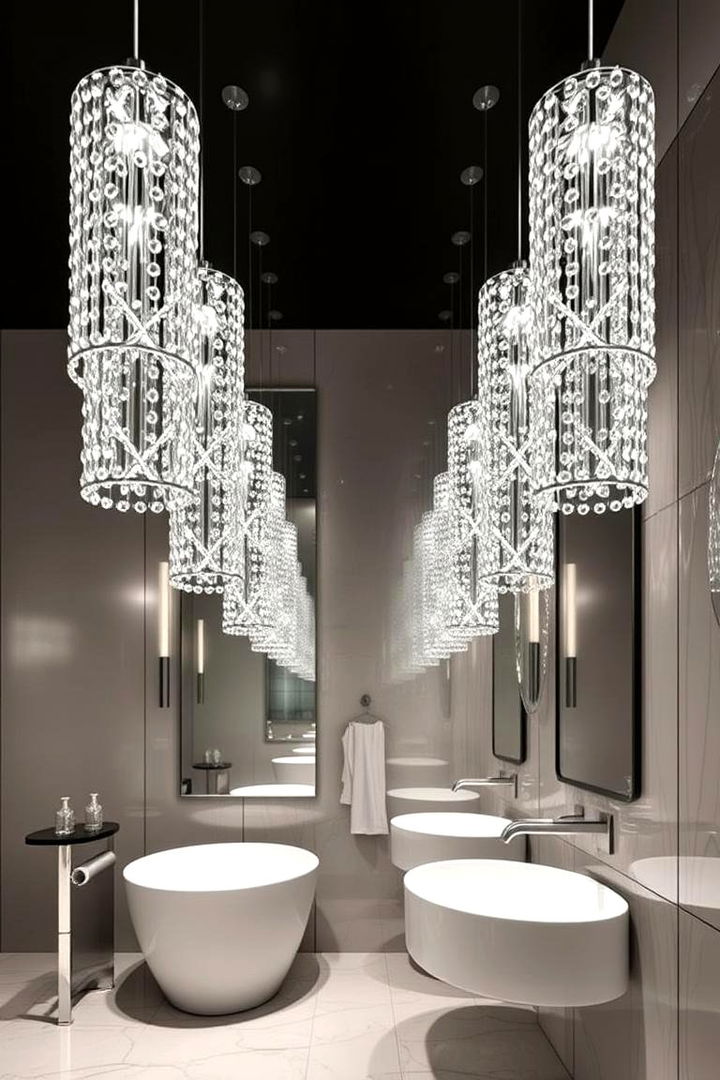 Contemporary Crystal Elegance - 22 Bathroom Pendant Lighting Ideas