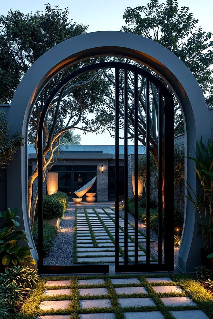 Contemporary Curved Design Statement - 22 garden gate ideas