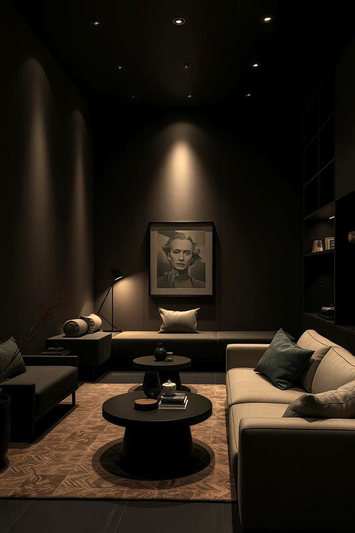 Contemporary Dark Corners - 22 Dark Living Room Ideas