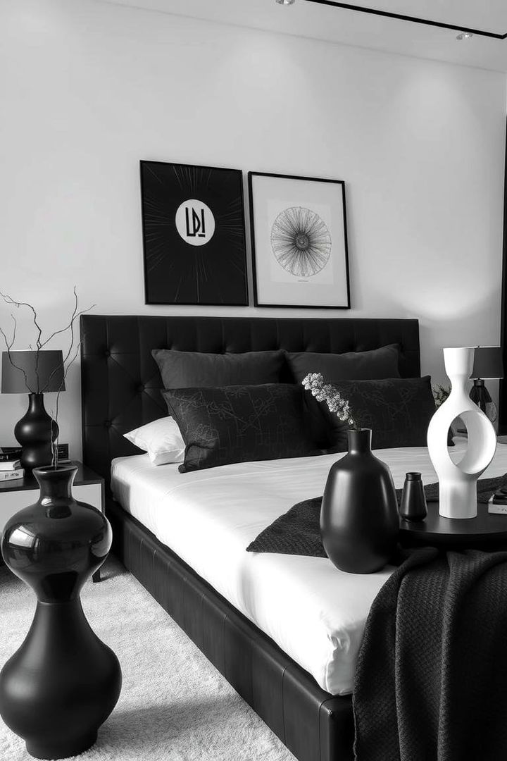 Contemporary Decorative Accessories - 22 Feminine Black and White Bedroom Ideas