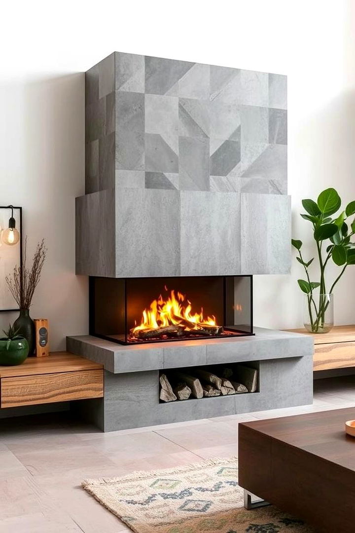 Contemporary Eco Chic Style - 22 Green Fireplace Ideas