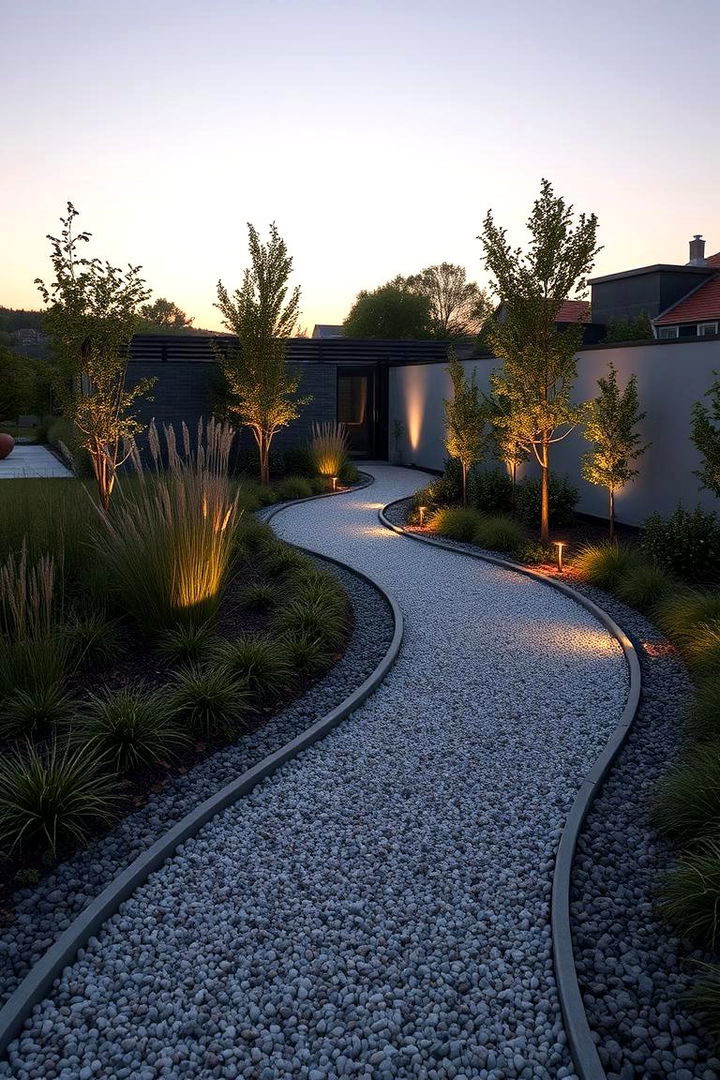 Contemporary Edge with Gravel Paths - 22 Gravel Garden Ideas