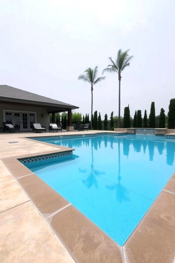 Contemporary Edges with Bold Outlines - 22 Stamped Concrete Pool Deck Ideas