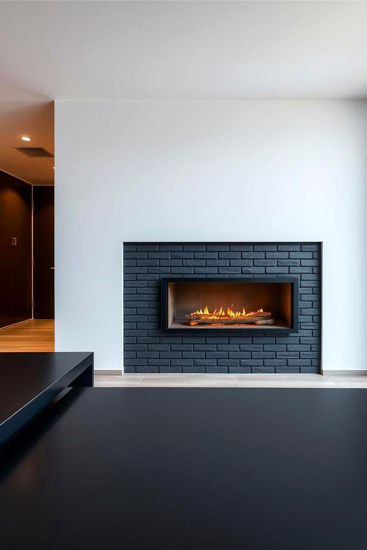 Contemporary Elegance - 22 Black Brick Fireplace Ideas