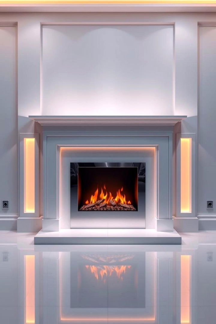 Contemporary Elegance Faux Fireplace - 22 Faux Fireplace Ideas