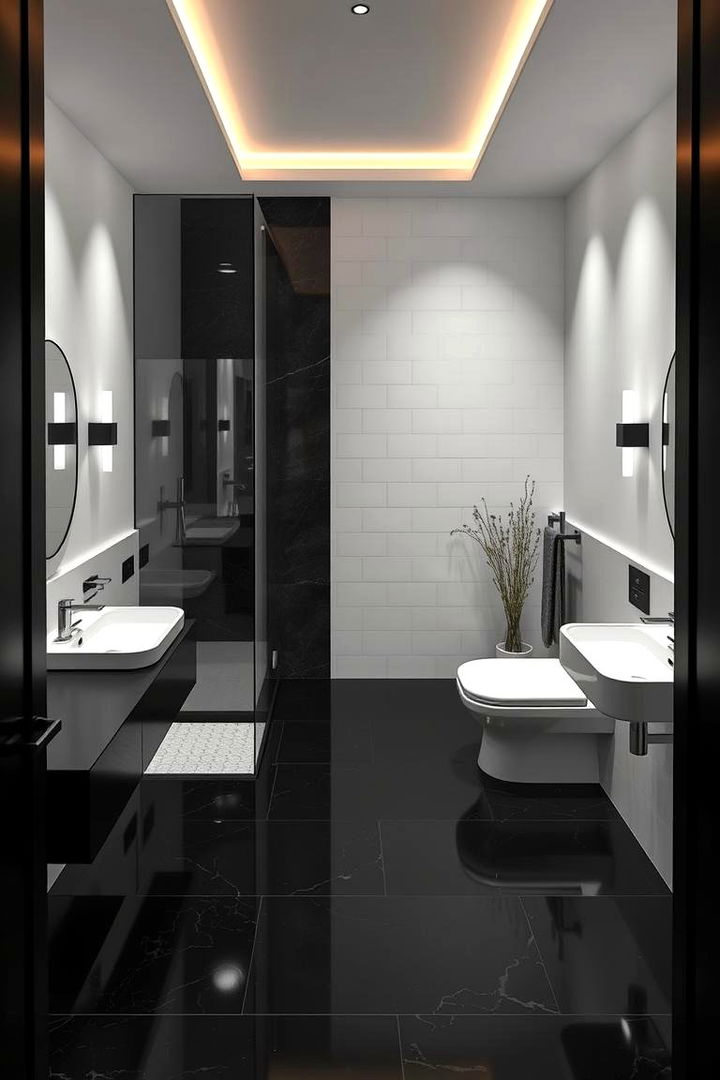 Contemporary Elegance Update - 22 Black Floor Bathroom Ideas