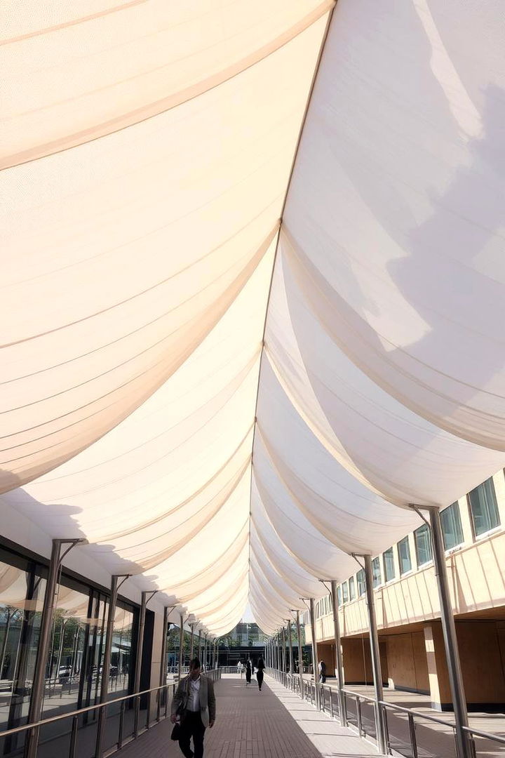 Contemporary Fabric Canopy - 22 Elevated Walkway Ideas