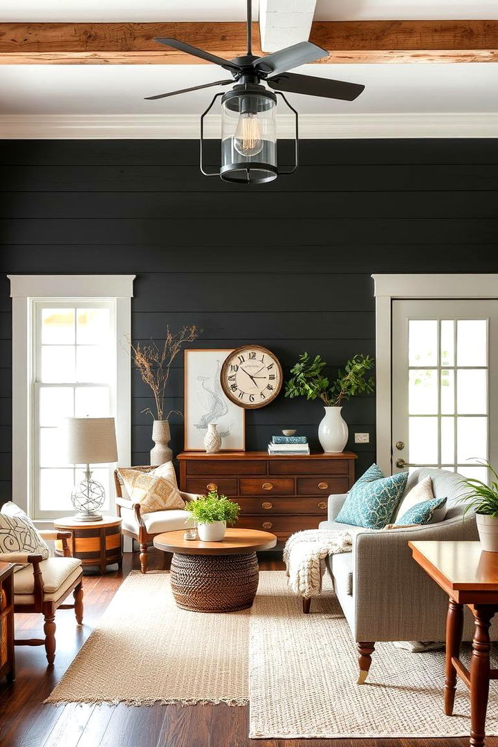 Contemporary Farmhouse - 22 Black Shiplap Wall Ideas