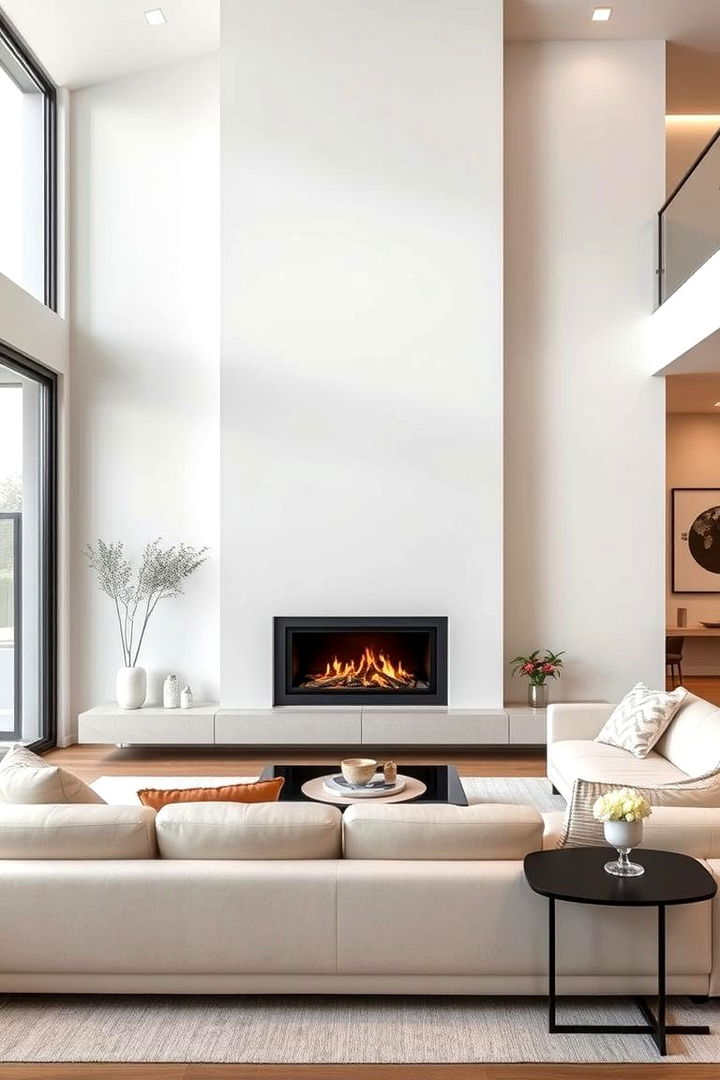 Contemporary Fireplace Focal Point - 22 Living Room Ideas With Sectionals and Fireplace