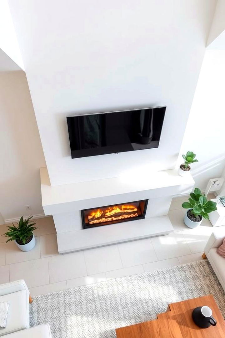 Contemporary Floating Mantel Design - 22 Corner Fireplace Ideas