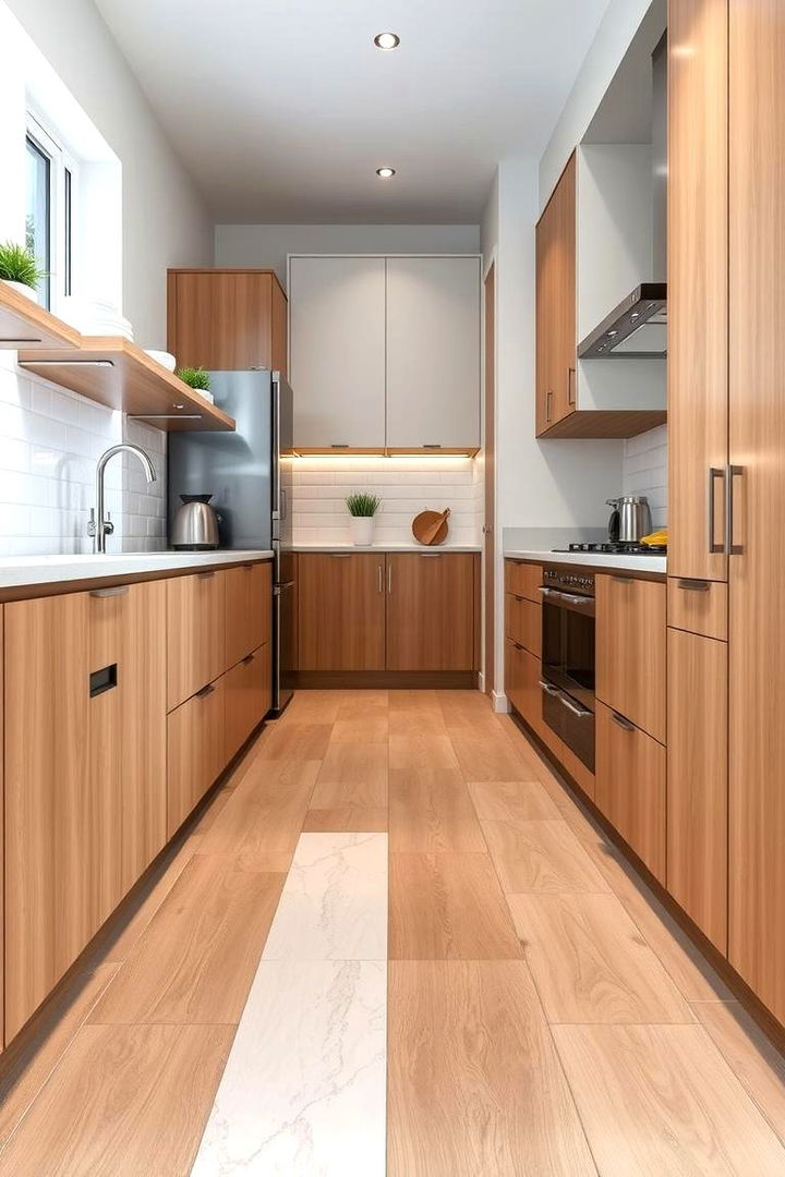 Contemporary Flooring Enhancements - 22 Galley Kitchen Ideas