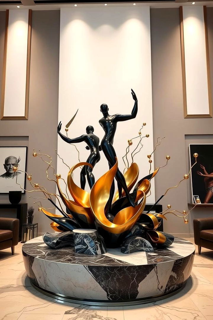 Contemporary Fusion Delight - 22 Black and Gold Centerpiece Ideas