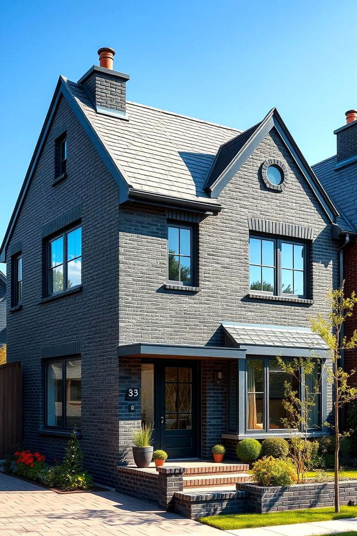Contemporary Fusion Style - 22 Black Brick House Exteriors