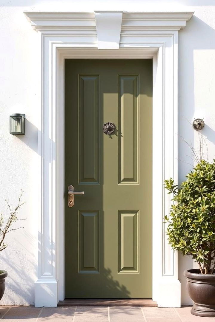 Contemporary Fusion of Olive and White - 22 Olive Green Front Door Ideas